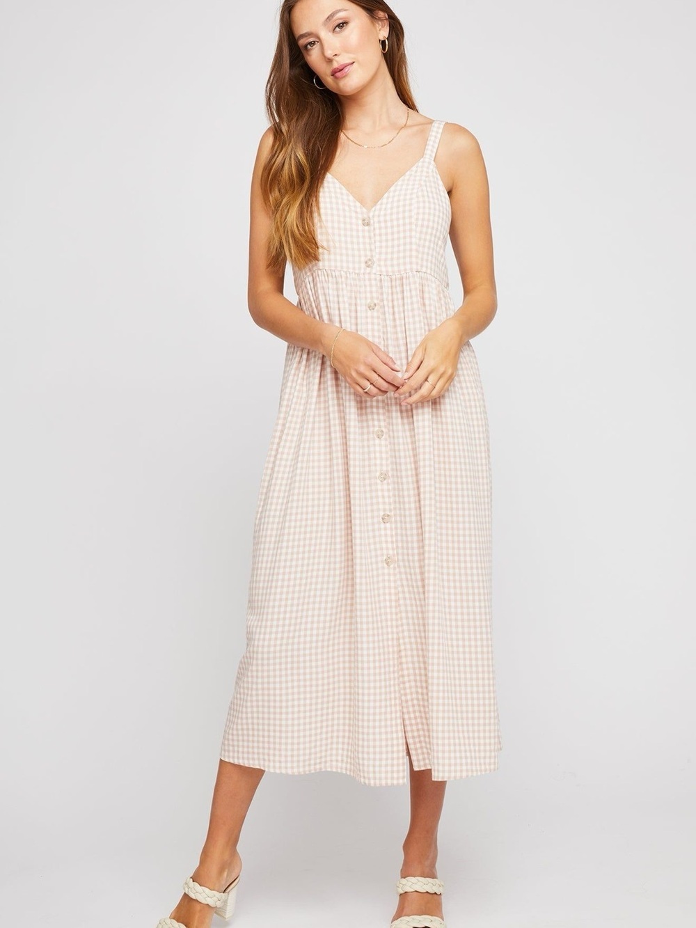 Gentle Fawn McKenzie Midi Gringham Dress- Size XS